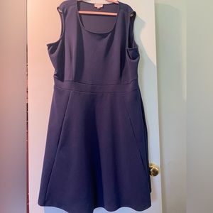 Navy Sleeveless Skater Mini Dress
